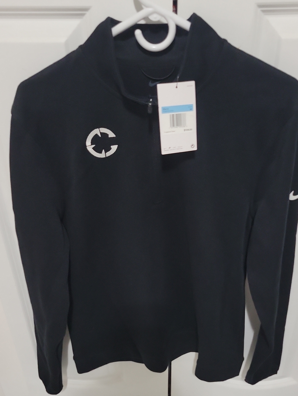 Nike Men’s Black Half-Zip Training Top with White Logo